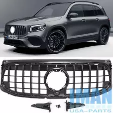 Black GT Style Front Grille For Mercedes X247 W247 GLB250 Deluxe Version 20-22