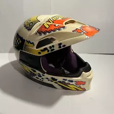 1996 Vintage Nolan Motocross Helmet Retro Collectible Made In Italy Dirt Bike