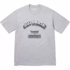 SUPREME Shadow Logo Tee Short Sleeve Top in Heather Grey T-Shirt SS24 Size XL