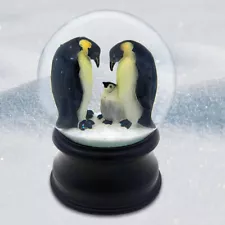 San Francisco Music Box Penguin with Chick Snow Globe