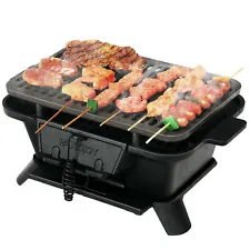 Heavy Duty Cast Iron Charcoal Grill Tabletop BBQ Grill Stove for Camping Picnic