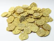 Pirate Treasure Coins - 100 Metal Gold Colored Doubloon Props