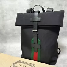 gucci black canvas backpack