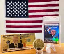 Holographic President Donald Trump Assassination Attempt Trading Card MAGA Coin