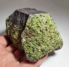 Peridot/Olivine in Basalt. Gila County, Arizona. 970 grams. Video.