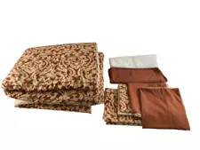 6 Piece West Junction Rust Damask Floral Cal King Bed Set Comforter Shams Cases