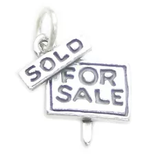 For Sale Sold sign sterling silver charm .925 x 1 Housing Estate charms