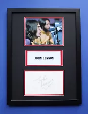 JOHN LENNON AUTOGRAPH framed artistic display The Beatles