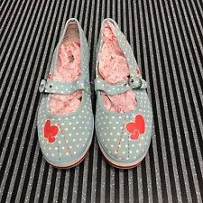 Light Blue 2006 Sanrio Hello Kitty Hearts Low Top Canvas Sneakers/shoes Womens 8