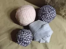 4 Vintage Rag Balls for Making Braided, Loomed or Hooked Rag Rugs