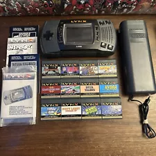 Atari Lynx Console Bundle: Console, 12 Games & Power Pack - Tested - Authentic