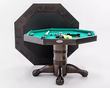 3 in 1 - 54" SLATE BUMPER POOL GAME TABLE IN ESPRESSO~THE BOCA ~BERNER BILLIARDS