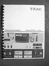 ONE NEW COPY TEAC A-4300 REEL TO REEL TAPE DECK RECORDER OWNER’S MANUAL