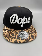 Dope Culture Hat Ball Cap Black Cheetah Animal Print SnapBack Adjustable Hiphop