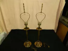 Pair of Vintage Long Neck Stiffel Brass Lamps 33" Tall