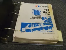 1974 1975 1976 1977 1978 Jeep J-Series J-10 J-20 Truck Parts Catalog F-74078 R2