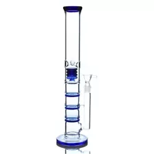 16" Blue Glass Bong Hookahs Honeycomb Percolator Water Pipe Bowl for Smoking