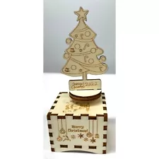 New ListingHandcrafted Wooden Christmas Tree Music Box 2022