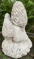 Vtg Morel Mushroom concrete garden statue 8.5” stone outdoor yard Lawn ornament