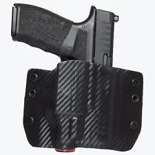 OWB Kydex Light Bearing Holster for Handguns with TLR-7 SUB - Black Carbon Fiber