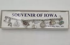 Iowa Charm Bracelet Corn Horseshoe Church Grotto West Bend Capital Souvenir