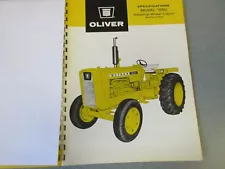 Rare Oliver 1550 Industrial Tractor Sales Sheet 1966