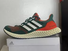 Adidas Ultra 4D Miami Hurricanes Q46439 Green & Orange Running Sz.13 Boost