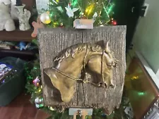 Beautiful hand carved wood horse on 100 Year Old Barn Wood. Rustic, Farmhouse.