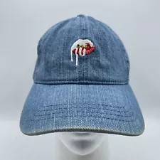 Kylie Cosmetics Hat Strapback Blue Denim Baseball Dad Cap Lipstick Logo Jenner