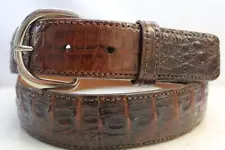 Genuine Saddle Brown Alligator Leather Belt (Made in U.S.A)