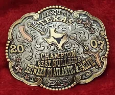 CHAMPION TROPHY BUCKLE PROFESSIONAL BULL RIDING☆MESQUITE TEXAS☆2007☆RARE☆673