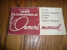 1969 Oldsmobile 442 Cutlass F-85 Supreme Owner's Manual - Vintage - Glove Box