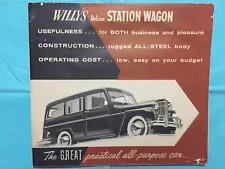 c.1950s KAISER-WILLYS "WILLYS DELUXE STATION WAGON" Car Dealer Sales Brochure