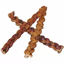 Pawstruck 12" Braided Bully Sticks for Dogs - Natural Bulk Dog Dental Treats