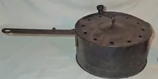 ANTIQUE TIN METAL E.Z. CORN POPPER FOR WOOD COAL STOVE TOP OR CAMPING POPCORN A+