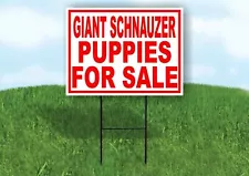 Giant Schnauzer PUPPIES FOR SALE RED Yard Sign Road with Stand LAWN SIGN