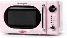 Nostalgia Retro Compact Countertop Microwave Oven - 0.7 Cu. Ft. - 700-Watts Pink