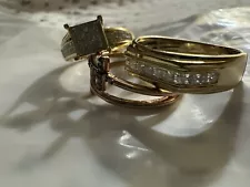 rings for women and Men Gold And Diamonds Combo Sale