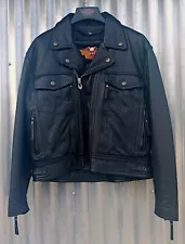 *NEW* Vintage HARLEY DAVIDSON 'Nevada' BLACK Leather Jacket H-D 98122-98VM LARGE