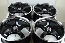 4 New DDR Fuzion 17x7.5 4x100/114.3 38mm Black Polished Lip Wheels Rims