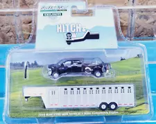 Greenlight 1:64 2018 Black Ram Truck with Livestock Trailer Exclusive