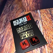 Red Dead Redemption II 2 Pin Set Collectable Rockstar 2018 Outlaws for Life