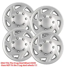 For Ford E-Series E350 E450 Econoline Van 1997-2023 Set Of 4 16" Silver Hubcaps (For: Ford Econoline Van)