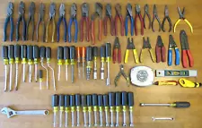 Lot of (63) Klein Tools - Pliers, Wire Cutters, Screwdrivers, Nut Drivers