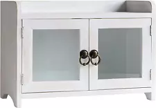 Storage Cabinet, Mini Countertop Cabinet, Wood Organizer for Kitchen Living