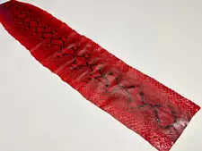 Red Natural Big Genuine Python Snakeskin Leather real hide snake skin Rattle 483