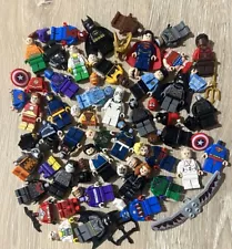 Giant Lot Of 50+ Lego Marvel/DC Minifigures Torsos, Masks, Legs, Heads & Weapons