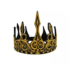 Renaissance Medieval Ancient Gold Prince King Queen Crown Hat Costume Adult