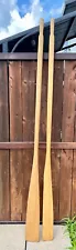 Vintage 2 Old Set Paddles Wooden Oars 83" Long Blond Finish Not Quite Identical