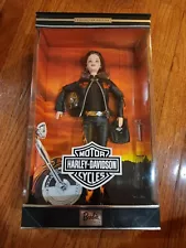 Harley Davidson Barbie doll with Flame Jacket Helmet Mattel 2000 New in Box